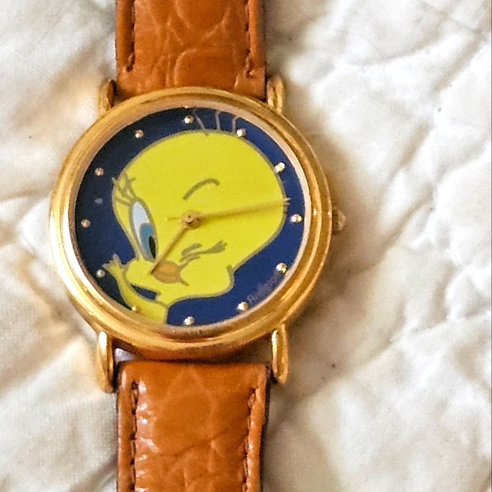 Leather Tweedy Bird watch